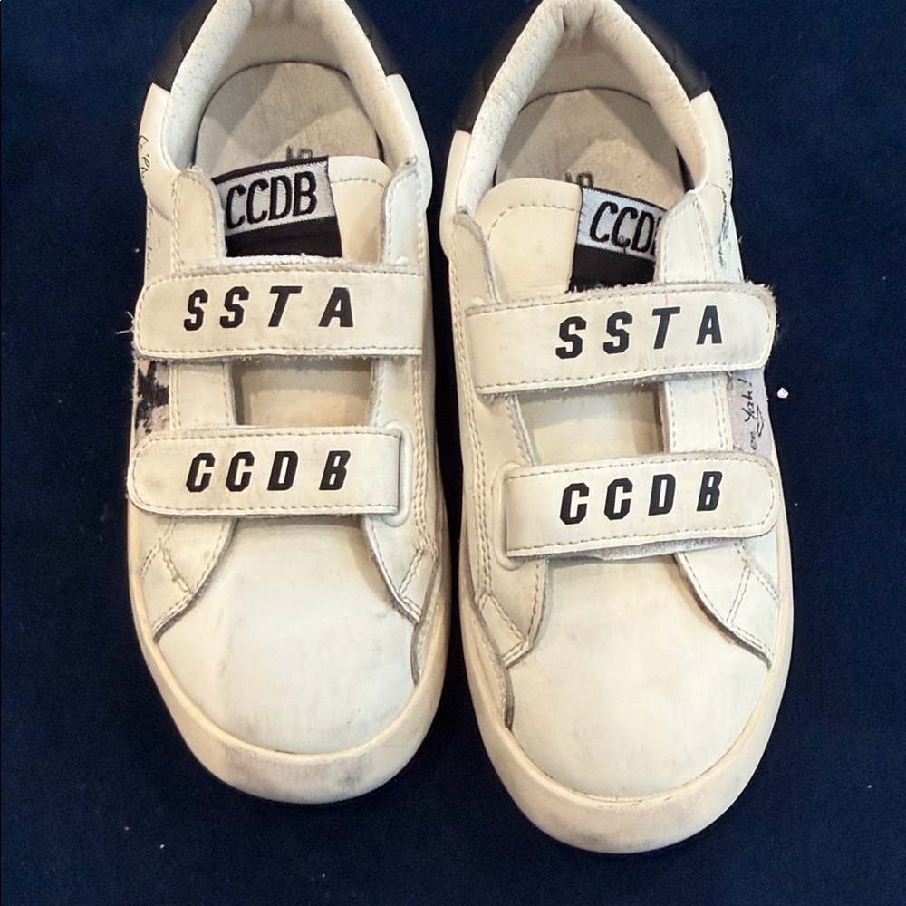 Kids White CCBD Velcro Sneakers